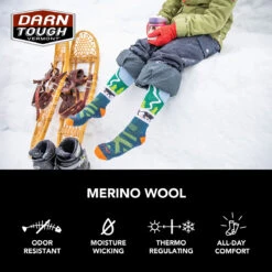 Darn Tough JR Pow Cow Midweight Ski Socks -Best Ski Equipment Shop 2023 Darn Tough JR Pow Cow Ski Sock 4